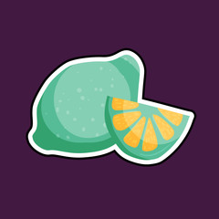 Fresh retro lime vector icon