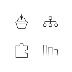 Business linear icons set. Simple outline vector icons