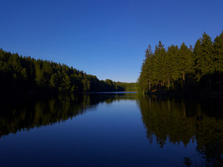 Fototapeta na wymiar Lake view in Sweden at golden hour