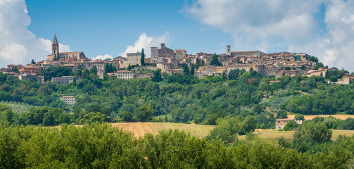 Fototapeta na wymiar Panoramic view of Todi, in province of Perugia, Umbria, Italy.