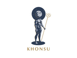 The Egyptian god Khonsu. Vector emblem.