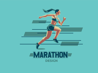 A female athlete is running.