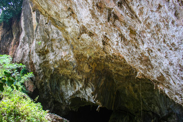 Old cave stone and beautiful stone in southern Thailand.