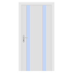 White door. Interior design with glass elements