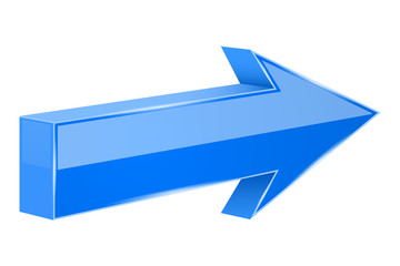 Blue arrow. 3d next sign
