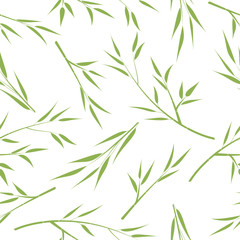 Seamless background with bamboo branches, vector illustration