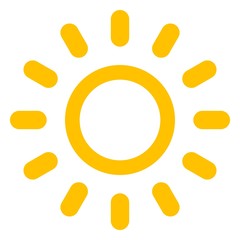 Sonne icon als Vektor auf einem isolierten Hintergrund