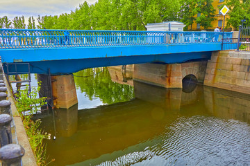 Channels and parks of Kronstadt. St. Petersburg.