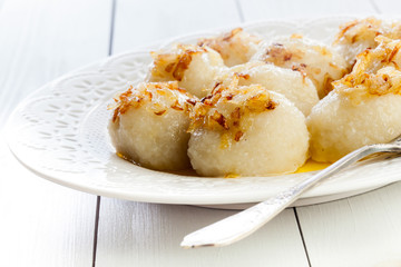 Potato dumplings stuffed with meat