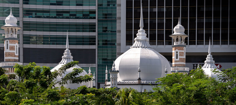 The landmark Jamek Mosque in downtown Kuala Lumpur Malaysia