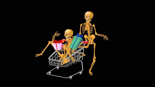 A human skeleton saver on a transparent background. Holiday Halloween. For advertising, banners. Alpha channel.