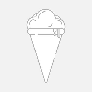 Ice cream cone.Outline icon.