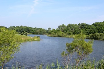 A beautiful peaceful lake in the countryside.