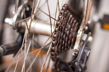Fototapeta premium close-up of a bicycle chain