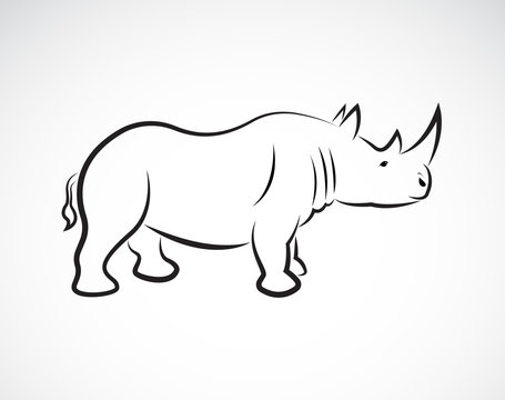 Vector of rhinoceros design on a white background, Wild Animals, Vector elephant for your design.
