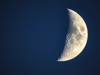 Crescent moon over the town of Hurden, Schwyz, Switzerland