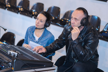 technicians working during performance