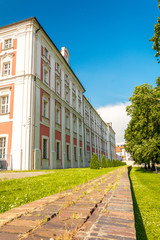 Naklejka premium magnificent ancient architecture in the style of the Renaissance. Colorful and so different buildings of the ancient city of Poznan.