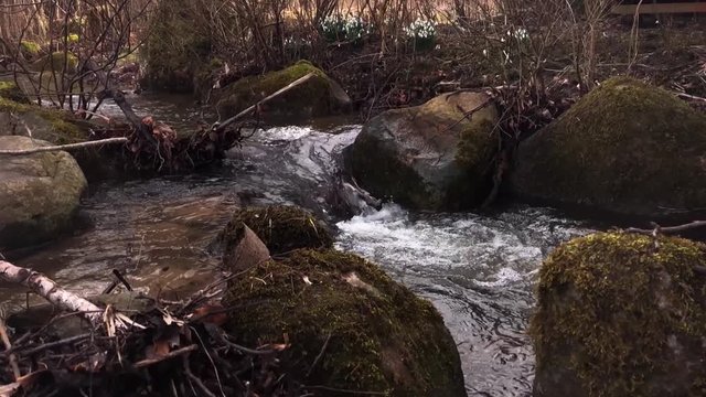 Waterfall in river in Denmark