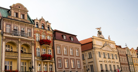 Fototapeta premium magnificent ancient architecture in the style of the Renaissance. Colorful and so different buildings of the ancient city of Poznan.