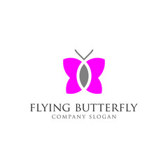 Abstract Butterfly flying illustration logo design template vector
