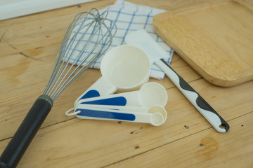 kitchen tools on the table.