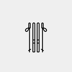 Skiing Vector Icon