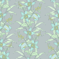 Floral seamless pattern. Flowers illustration