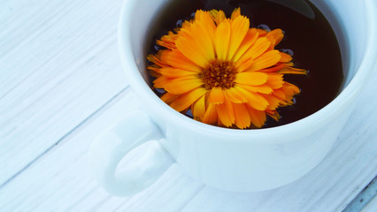 Useful medicinal herb calendula.Brew for the cure.