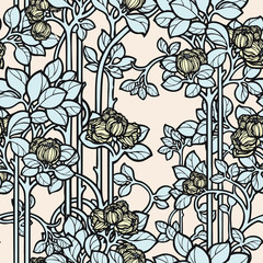 Floral seamless pattern. Flowers roses illustration