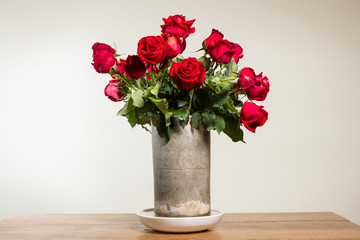 bunch of red rose in vase