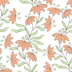 Floral seamless pattern. Flowers illustration