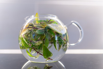 infused water with mint and lemon