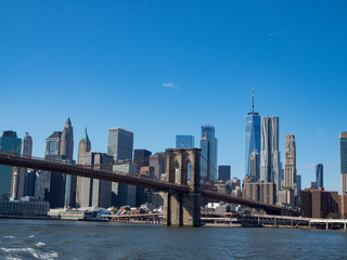 Fototapeta na wymiar New York City and Brooklyn Bridge