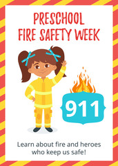 preschool fire safety week poster