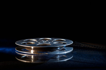 Movie reel on a black background