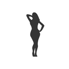 Hot woman dancing shape icon vector