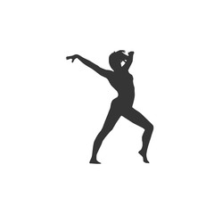 Fototapeta na wymiar Woman dance shape Icon Vector