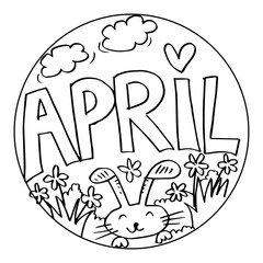 April Coloring Pages for Kids