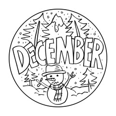 December Coloring Pages for Kids