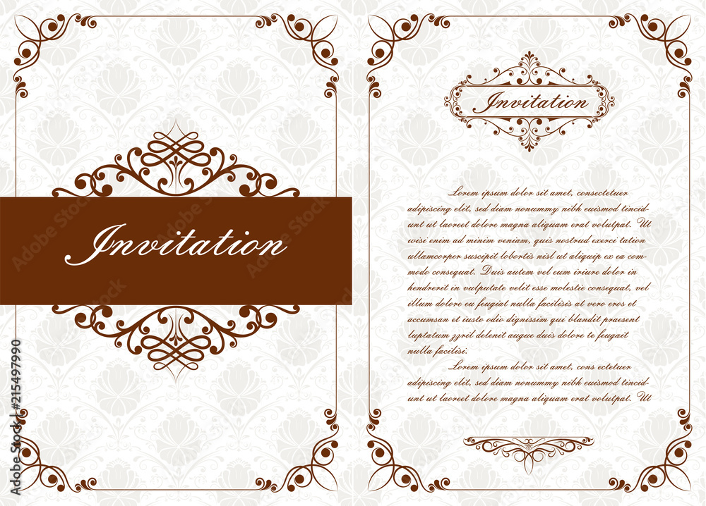 Wall mural premium invitation or wedding card