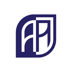 initial letter aa emblem logo negative space