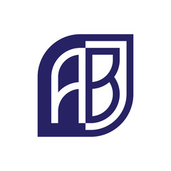 initial letter ab emblem logo negative space