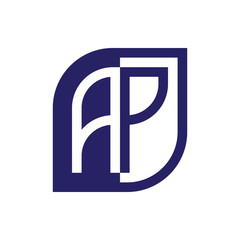 initial letter ap emblem logo negative space