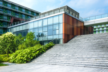 House on green field with poppy flowers © evening_tao