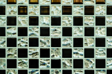 Mother of pearl tiles. Closeup photo of Mother of pearl mosaic tiles.