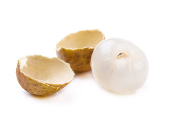 Fresh longan isolated on a white background