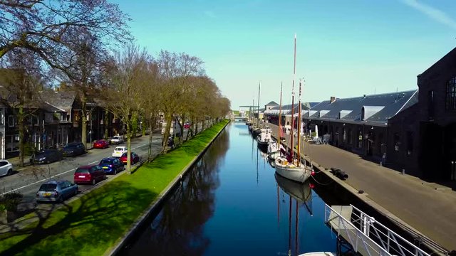 Shot of the harbor in Den Helder
