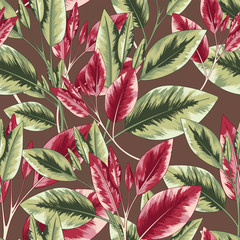 Obraz premium Seamless Tropical Vector Pattern