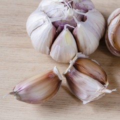Fresh garlic. Food background. Close up. Concept of food products